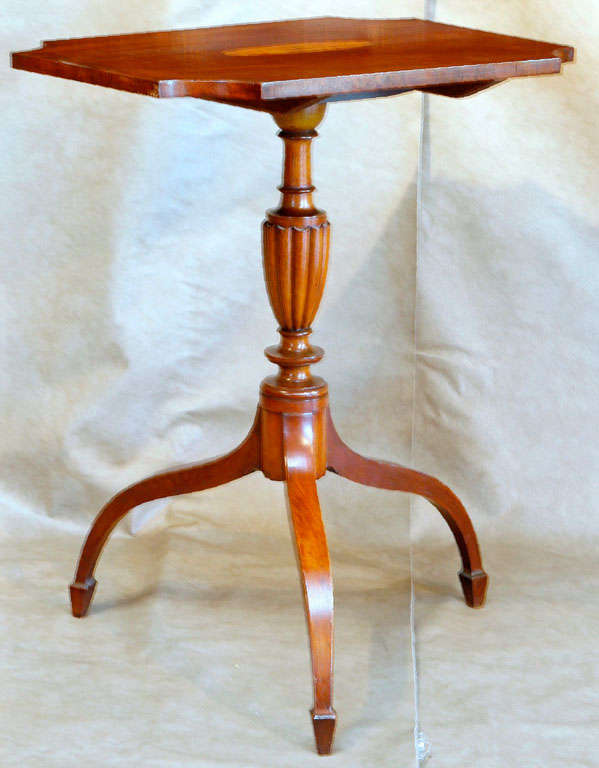 A sweetheart! I have no way to prove it but every time I look at this all I can think of is the central Mass. shop of Spooner and Fits as the makers of this. It has a stance like<br />
a spider ready to spring. The top is mahogany with a crotch